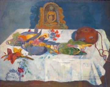 静物 Painting - オウムのある静物画 ポール・ゴーギャン 印象派